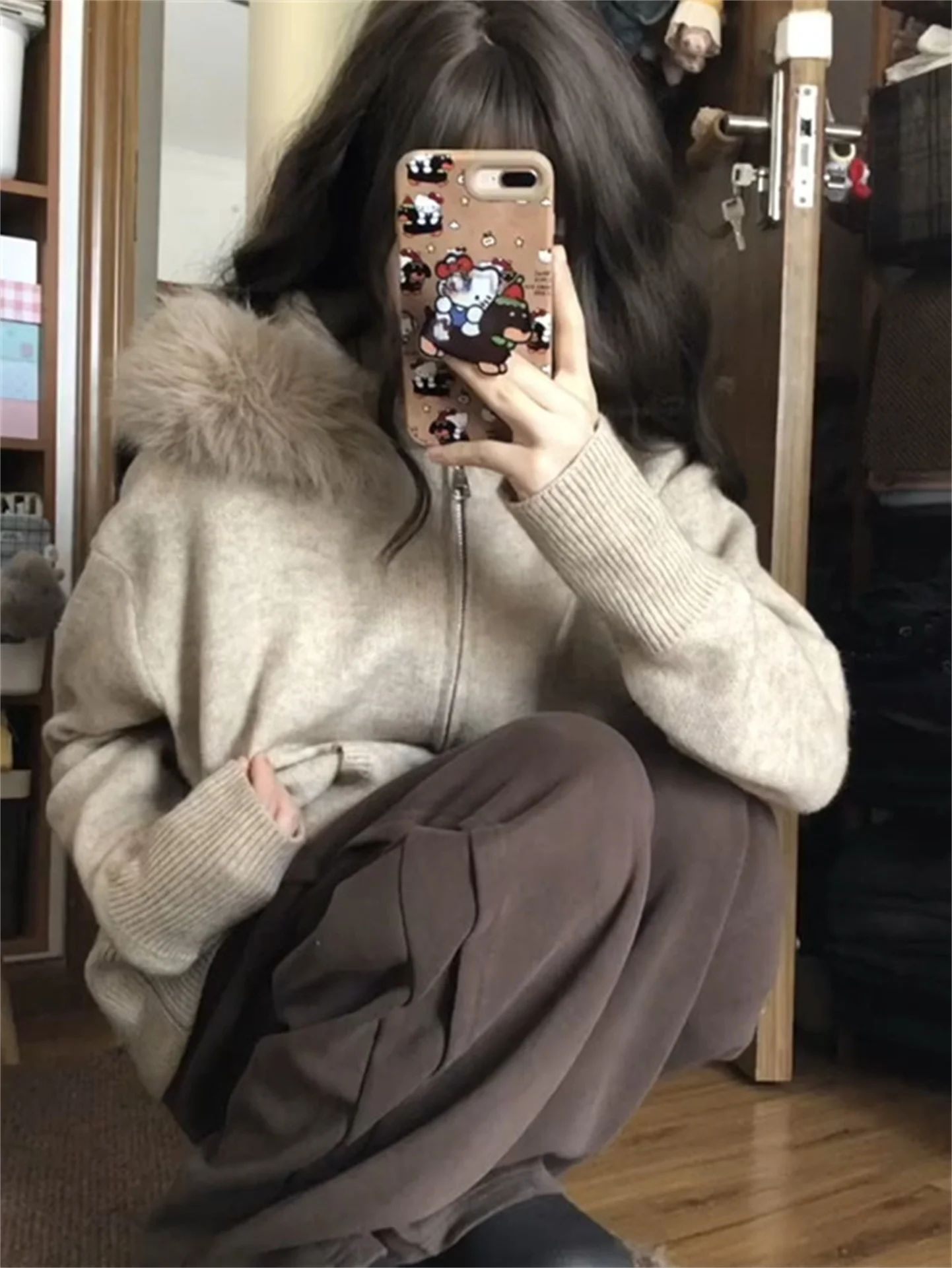 Korean Lazy Sle Hooded Knitted Cardigan Women's Loose Versatile Outerwear Ele Top Long Sve Zipper Closure Sweater
Korean Lazy Sle Hooded Knitted Cardigan Women's Loose Versatile Outerwear Ele Top Long Sve Zipper Closure Sweater