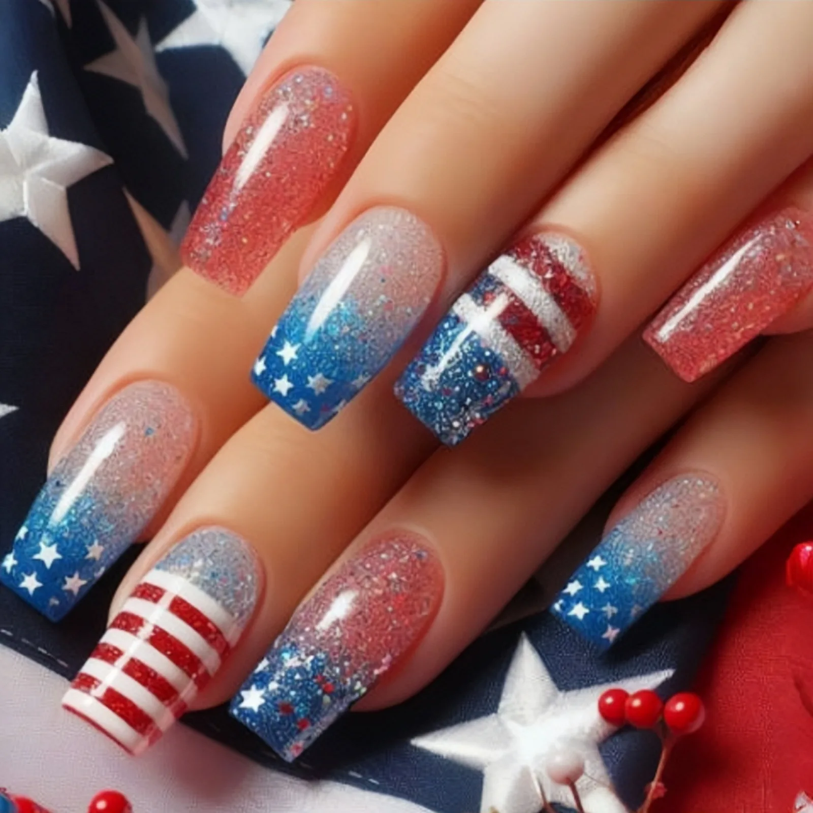 24PCS 3D Summer Flower Star Stripes French False Nail Y2k Beach Square Press on Nail with Glue for Spice Girls Wearable Manicure
24PCS 3D Summer Flower Star Stripes French False Nail Y2k Beach Square Press on Nail with Glue for Spice Girls Wearable Manicure