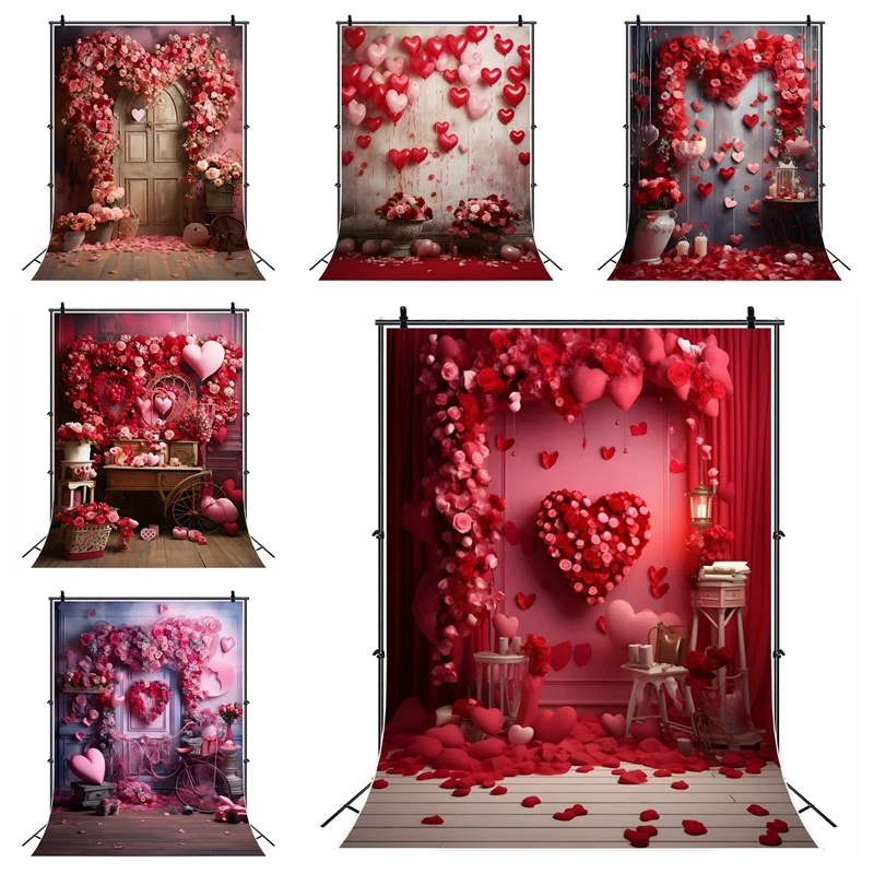 February 14 Valentine's Day Photography Backdrop Rose Flower Wood Floor Love Heart Balloon Wedding Baby Portrait Background Prop
February 14 Valentine's Day Photography Backdrop Rose Flower Wood Floor Love Heart Balloon Wedding Baby Portrait Background Prop
