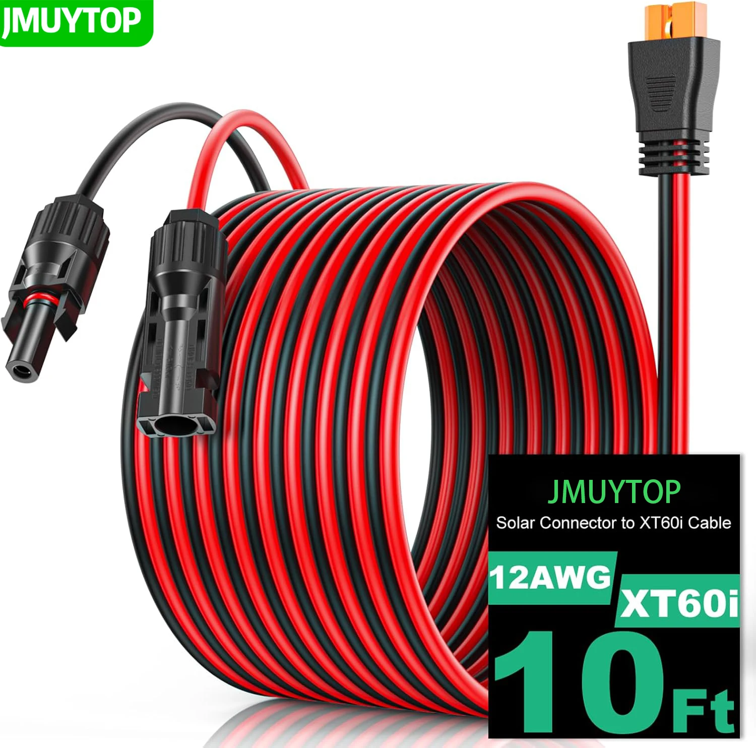 JMUYTOP 118inch/3M Solar to XT60i Cable 12AWG XT60i Female Extension Cable For EcoFlow Portable Power Station LiFePO4 Battery
JMUYTOP 118inch/3M Solar to XT60i Cable 12AWG XT60i Female Extension Cable For EcoFlow Portable Power Station LiFePO4 Battery