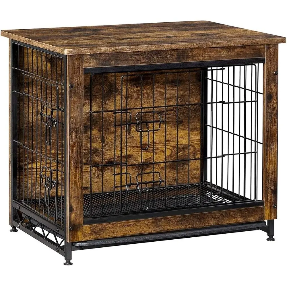 Indoor Wooden Dog Crate Furniture, Side Table Pet Cage for Medium and Small Dogs up to 30 lbs, Removable Tray, Double-Door, Rust
Indoor Wooden Dog Crate Furniture, Side Table Pet Cage for Medium and Small Dogs up to 30 lbs, Removable Tray, Double-Door, Rust