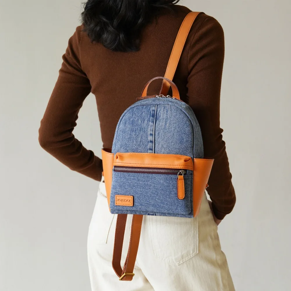 New Leather Backpack Casual Fashion Simple Women's Bag Denim Splicing Leather Bag Backpack Women
New Leather Backpack Casual Fashion Simple Women's Bag Denim Splicing Leather Bag Backpack Women