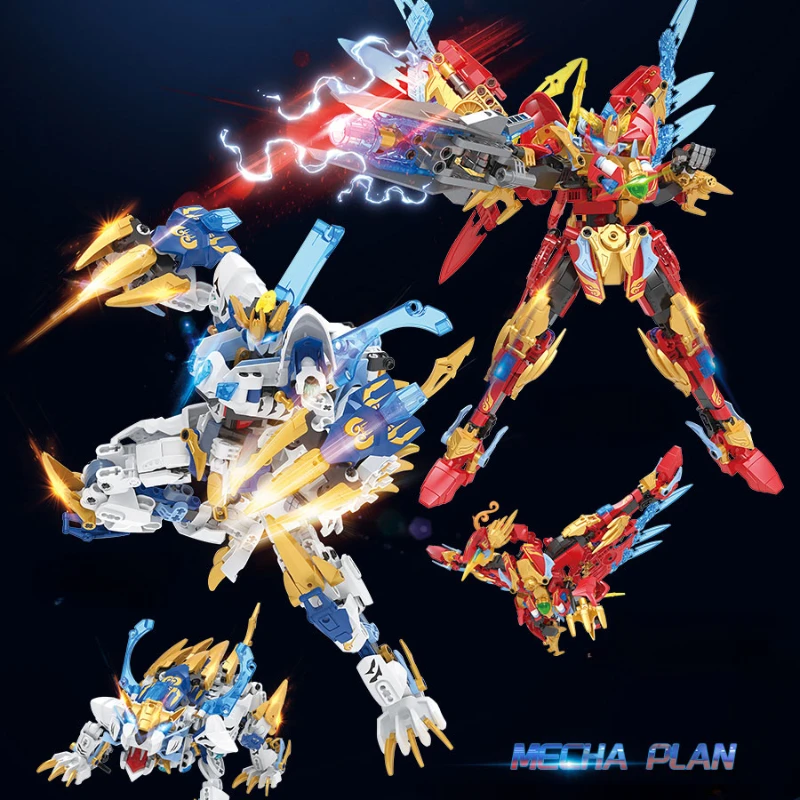 The Latest Blue Dragon and White Tiger Assembled Direct Transformation Mecha Boy Building Blocks Educational Toy Holiday Gift
The Latest Blue Dragon and White Tiger Assembled Direct Transformation Mecha Boy Building Blocks Educational Toy Holiday Gift