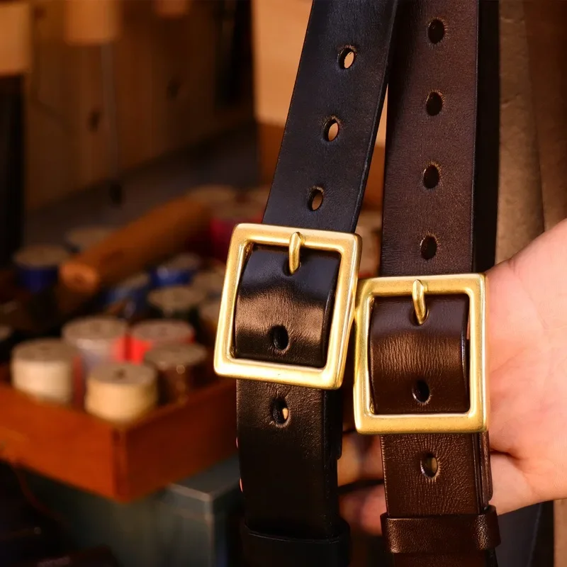 New Design Trendy Solid Brass Buckle Vintage Style Top Grain Oil Wax Genuine Leather Belt for Men 36mm Width
New Design Trendy Solid Brass Buckle Vintage Style Top Grain Oil Wax Genuine Leather Belt for Men 36mm Width