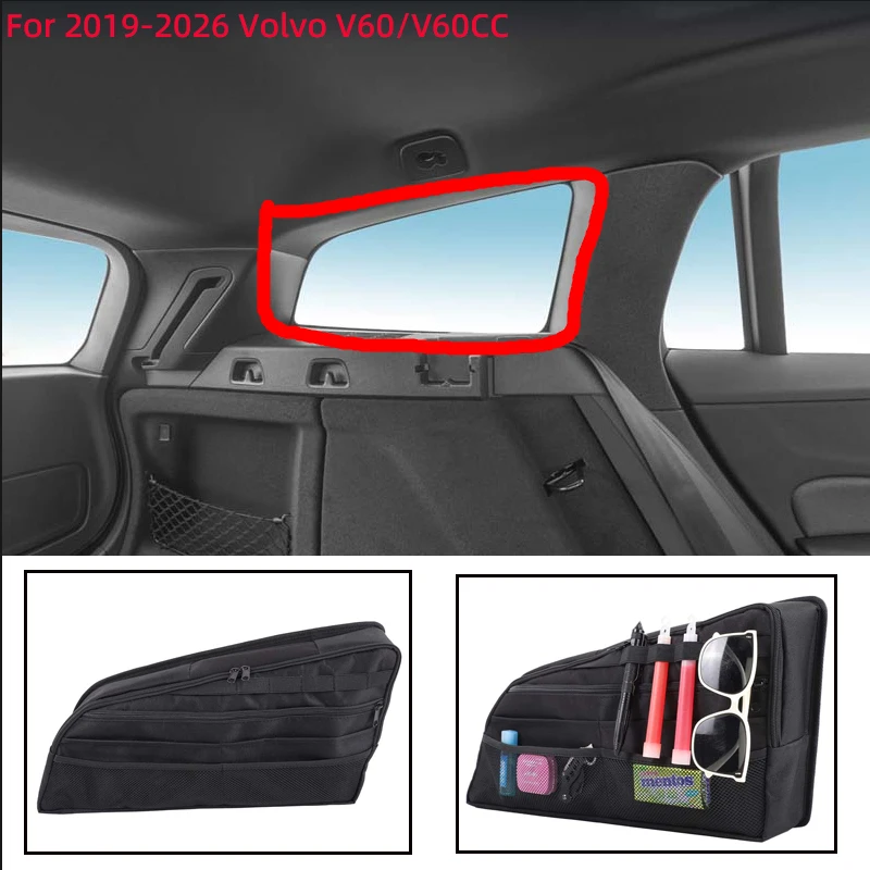 For 2019-2026 Volvo V60/V60CC car trunk triangular window storage bag, car rear window hanging storage bag, Oxford cloth
For 2019-2026 Volvo V60/V60CC car trunk triangular window storage bag, car rear window hanging storage bag, Oxford cloth