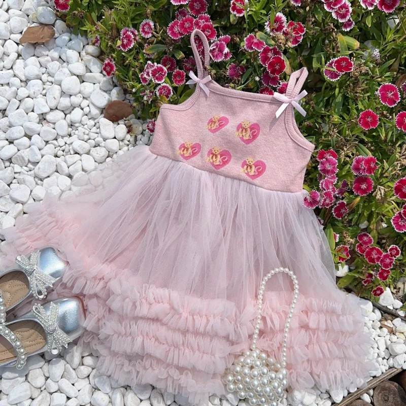 Girls' braces skirt2025Summer New Cartoon Bow Mesh Princess Dress Cake Dress Generation Hair
Girls' braces skirt2025Summer New Cartoon Bow Mesh Princess Dress Cake Dress Generation Hair