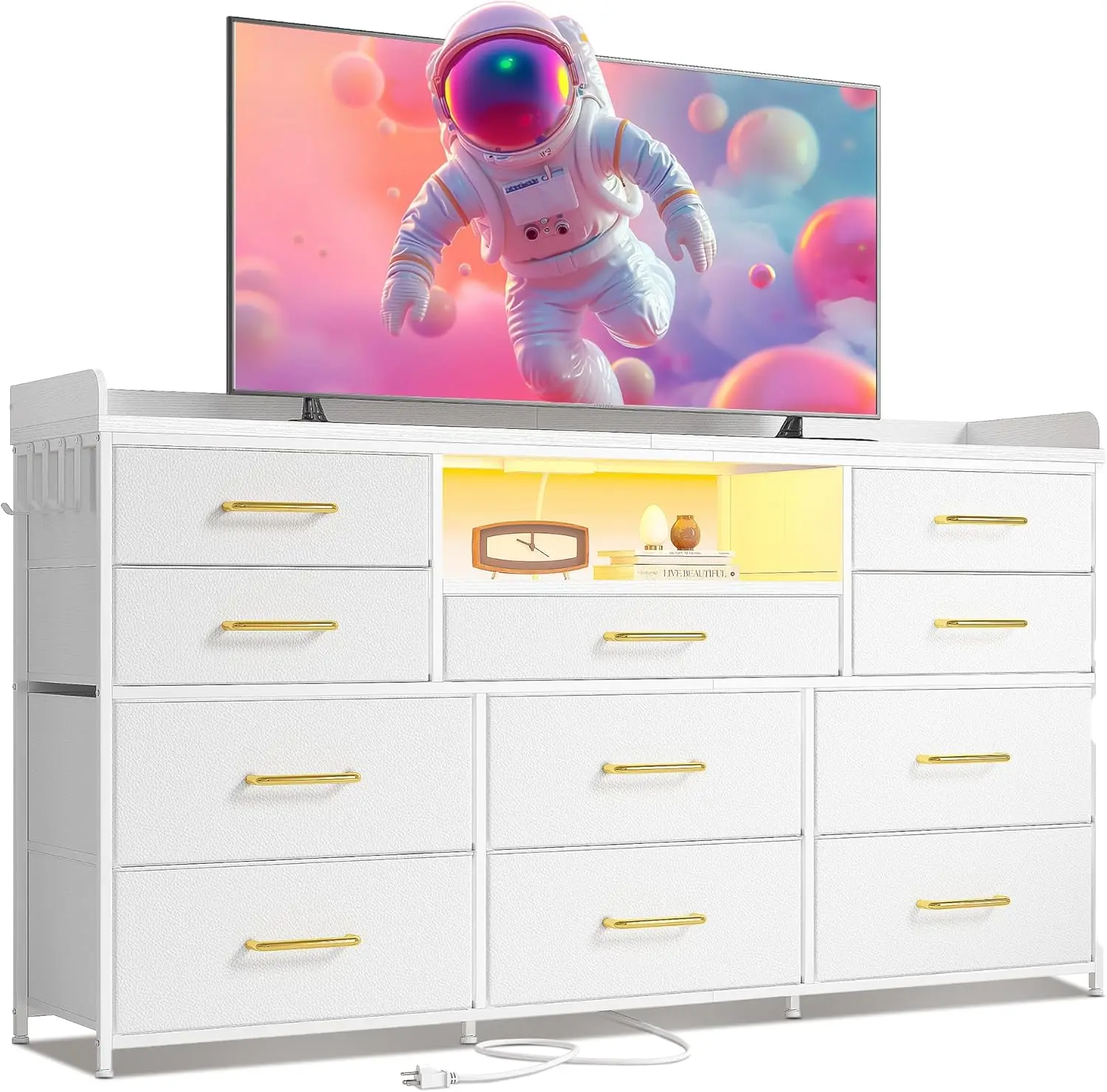 Dresser For Bedroom With 11 Drawers For 60"" Tv Stand For Bedroom With Led Lights & Charging Station Long Dresser With Shelves
Dresser For Bedroom With 11 Drawers For 60"" Tv Stand For Bedroom With Led Lights & Charging Station Long Dresser With Shelves