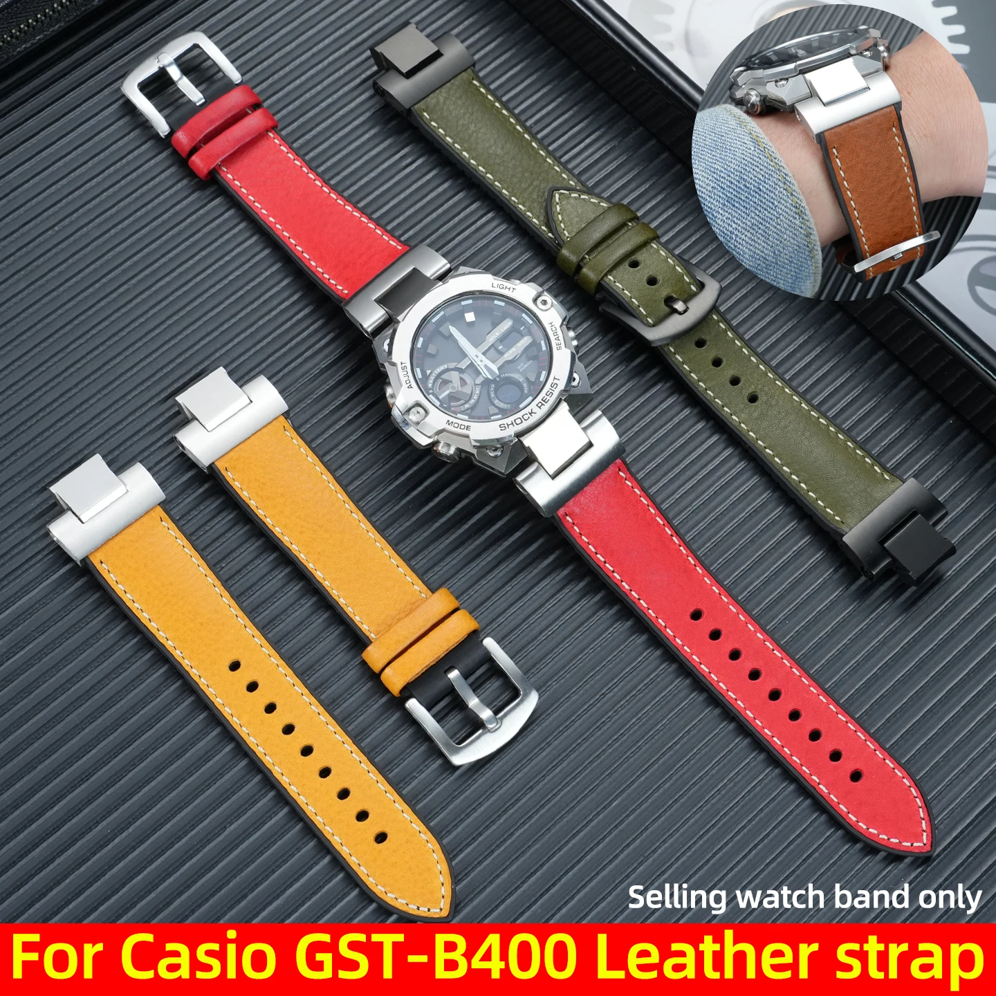 Для Casio G-SHOCK GST-B400 итальянская кожа + силиконовый нижний ремешок для часов, мужской модифицированный резиновый ремешок из воловьей кожи, браслет, браслет
Для Casio G-SHOCK GST-B400 итальянская кожа + силиконовый нижний ремешок для часов, мужской модифицированный резиновый ремешок из воловьей кожи, браслет, браслет