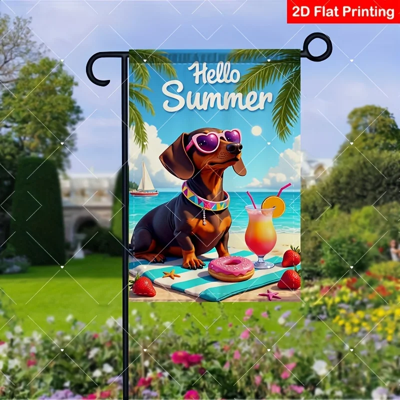 2D Flat 1PC Hello Summer Dachshund Beach Garden Flag Double Sided Polyester Canvas Yard Patio Outdoor Decor No Flagpole
2D Flat 1PC Hello Summer Dachshund Beach Garden Flag Double Sided Polyester Canvas Yard Patio Outdoor Decor No Flagpole