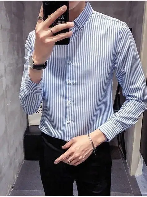 Slim Fit Men's Long Sleeve Shirt Thin Summer New Youth Striped PU Leather Thickened Deformation Resistant Four Seasons Universal
Slim Fit Men's Long Sleeve Shirt Thin Summer New Youth Striped PU Leather Thickened Deformation Resistant Four Seasons Universal