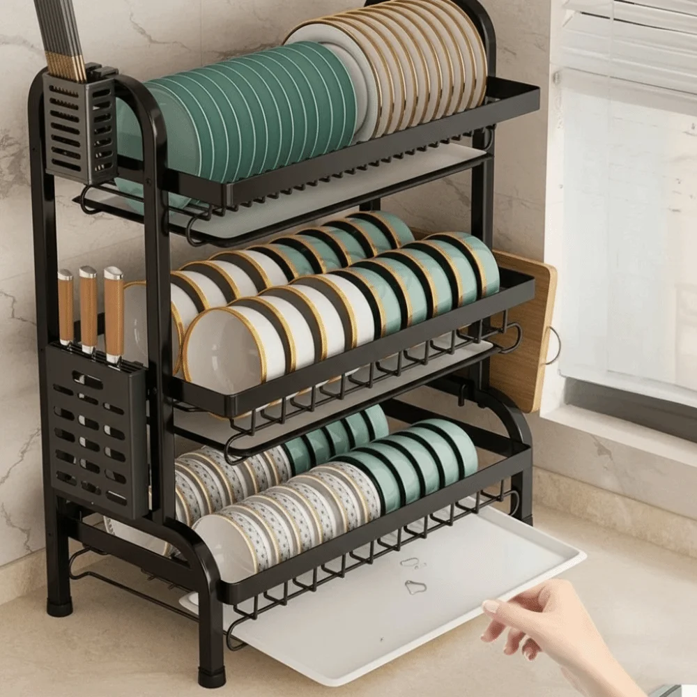 Multi-layer Structure Countertop Kitchen Storage Rack Sturdy Durable Material Stable Structure Multifunctional Utensil Holder
Multi-layer Structure Countertop Kitchen Storage Rack Sturdy Durable Material Stable Structure Multifunctional Utensil Holder