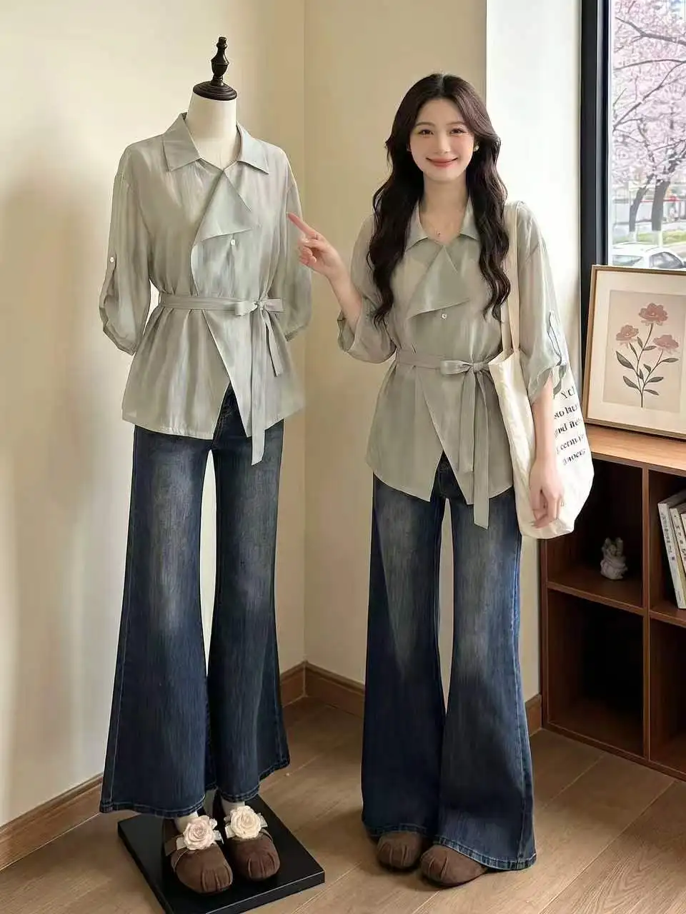 Thin Chiffon Shirt Shoulder Length Sun Protection Outerwear Women's 2026 Summer New Large Size Fat MM Mid-Length Waist-Cinchi...
Thin Chiffon Shirt Shoulder Length Sun Protection Outerwear Women's 2026 Summer New Large Size Fat MM Mid-Length Waist-Cinchi...