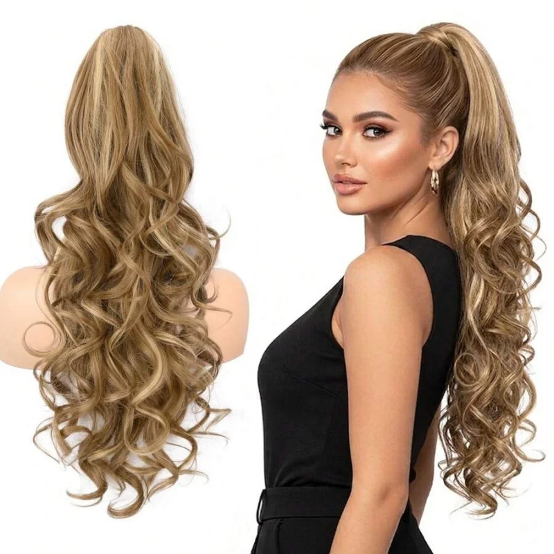 24" Long Wavy Curly Ponytail Extension Claw Clip Synthetic Hairpiece Natural Looking Ponytail For Women Daily Use
24" Long Wavy Curly Ponytail Extension Claw Clip Synthetic Hairpiece Natural Looking Ponytail For Women Daily Use