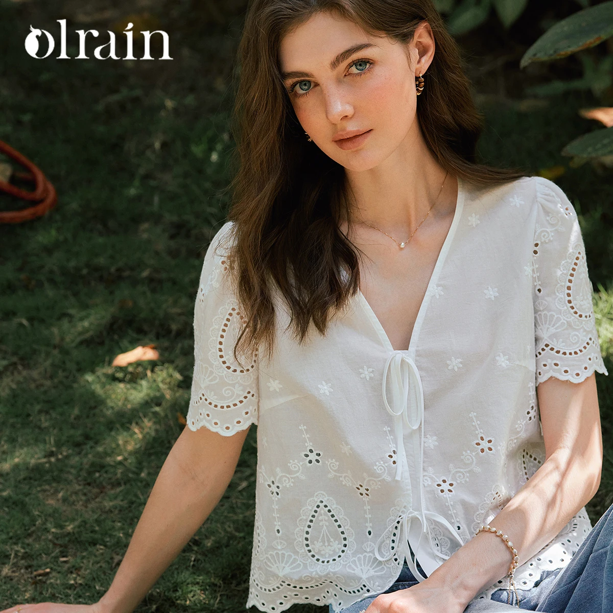 OLrain White Lace Short-Sleeved Blouse Women's 2025 Summer Hollow Out Lace-up Chiffon blouse Puff Sleeves Fairycore O57XX99638
OLrain White Lace Short-Sleeved Blouse Women's 2025 Summer Hollow Out Lace-up Chiffon blouse Puff Sleeves Fairycore O57XX99638