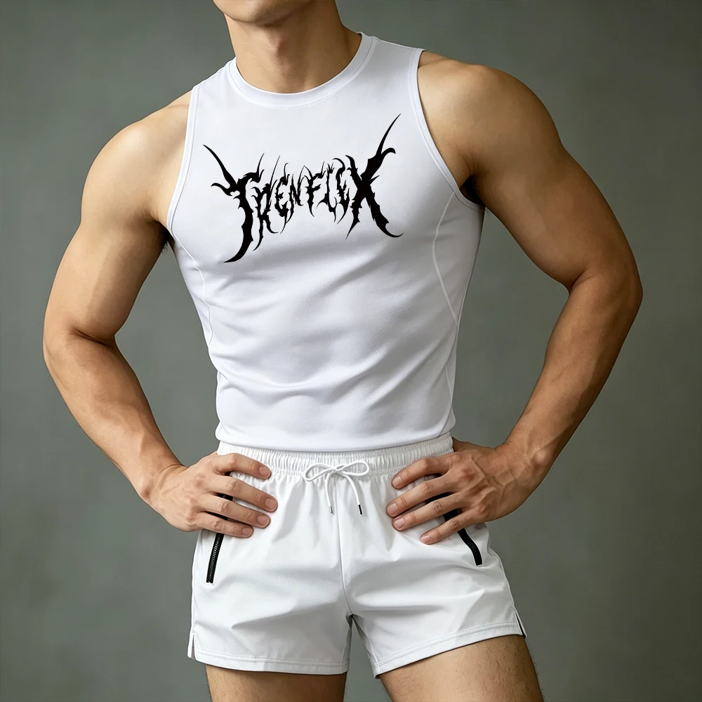 Men Workout 2 Pieces Gothic Thorn Letter Print Compression Sleeveless Tank Top Dual Zipper Pocket Quick Dry Shorts Athletic Suit
Men Workout 2 Pieces Gothic Thorn Letter Print Compression Sleeveless Tank Top Dual Zipper Pocket Quick Dry Shorts Athletic Suit