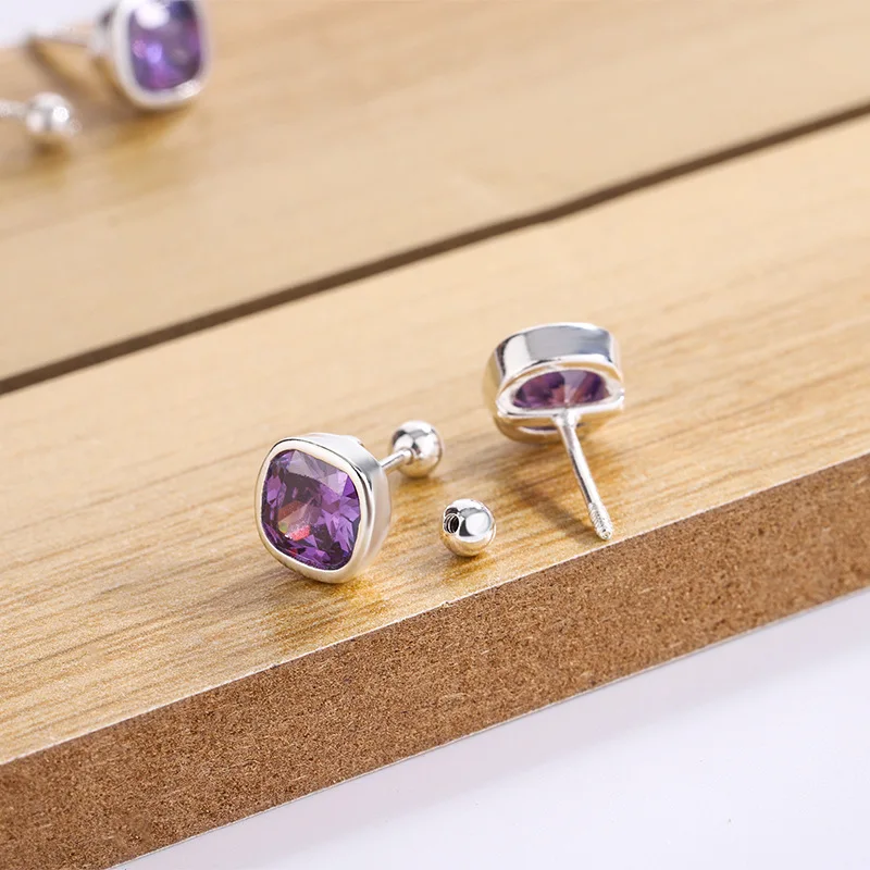 925 Sterling Silver Square Purple Zircon Stud Earrings For Women Luxury Elegant Engagement Fine Jewelry Prevent Allergies
925 Sterling Silver Square Purple Zircon Stud Earrings For Women Luxury Elegant Engagement Fine Jewelry Prevent Allergies