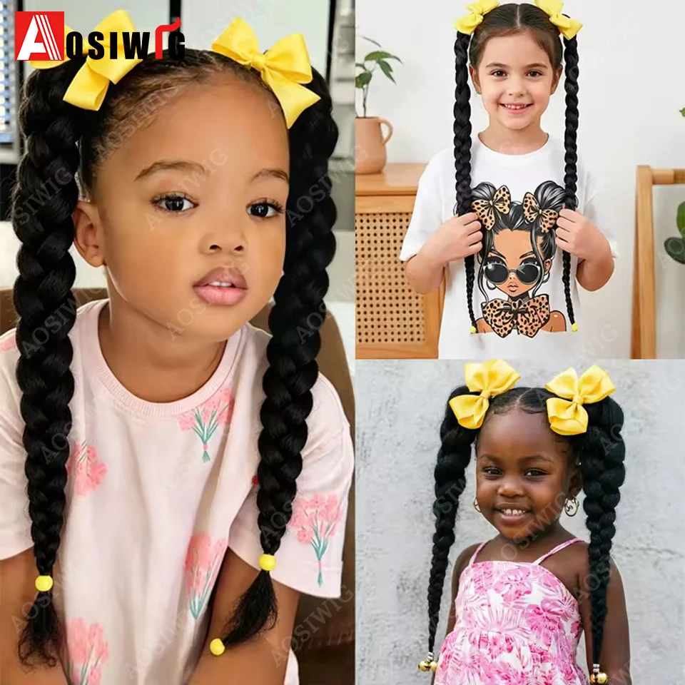 2pcs Synthetic Braided Ponytail Hair Extension With Yellow Bow Elastic Hair band for Children Daily Wear
2pcs Synthetic Braided Ponytail Hair Extension With Yellow Bow Elastic Hair band for Children Daily Wear