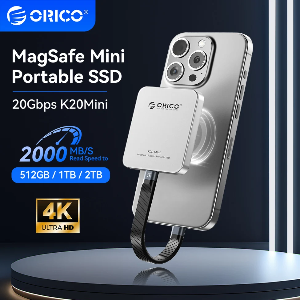 ORICO 2T 1TB 512G PSSD 20Gbps Magnetic External SSD 2000MB/s Portable Solid State Drive 4K 120fps USB C Hard Drive Alloy K20Mini
ORICO 2T 1TB 512G PSSD 20Gbps Magnetic External SSD 2000MB/s Portable Solid State Drive 4K 120fps USB C Hard Drive Alloy K20Mini