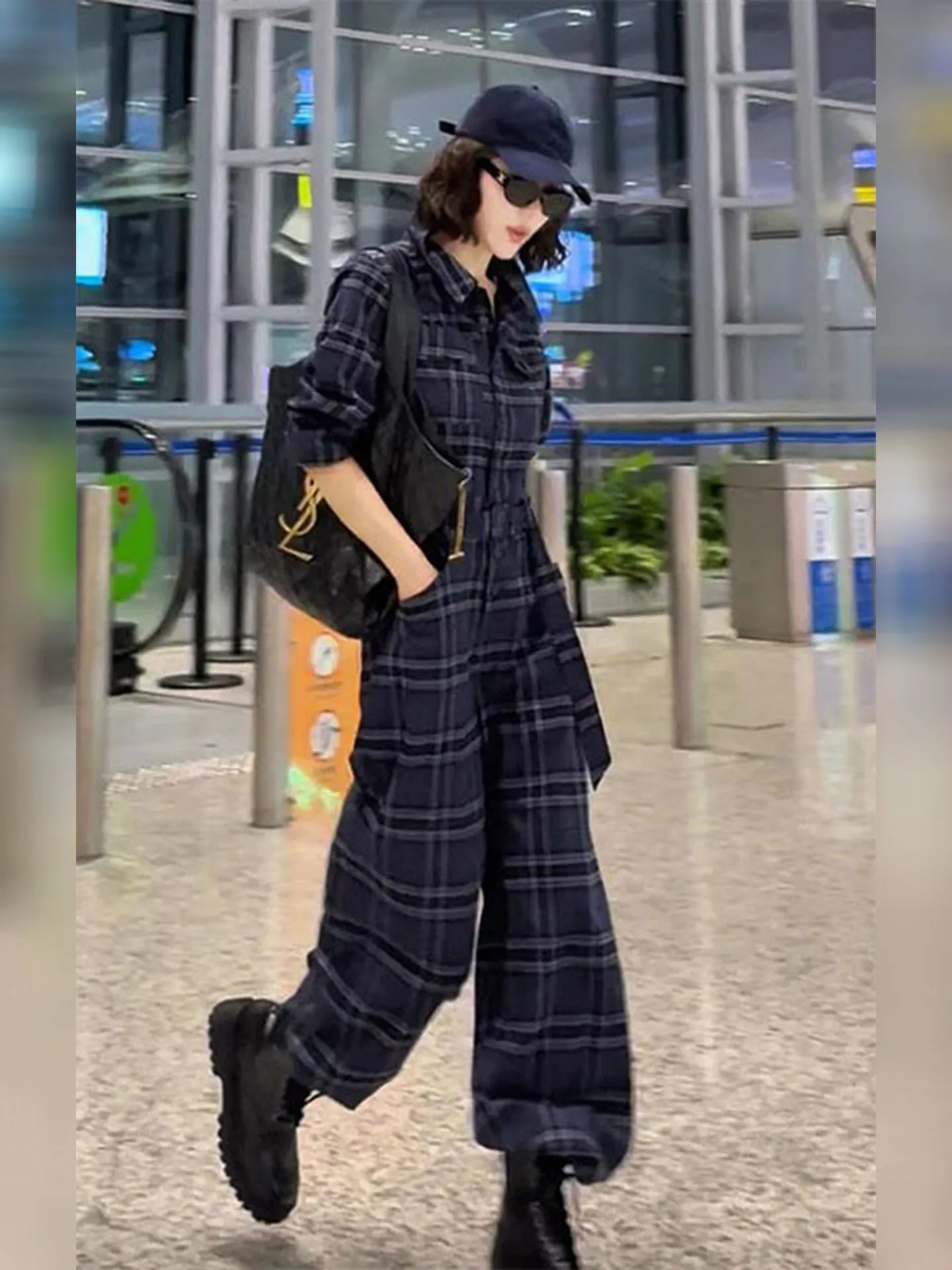 Синий клетчатый комбинезон для рабочей одежды Ele, женские весенние широкие брюки с высокой талией, удобная посадка, эксклюзивная онлайн-комбинация
Синий клетчатый комбинезон для рабочей одежды Ele, женские весенние широкие брюки с высокой талией, удобная посадка, эксклюзивная онлайн-комбинация