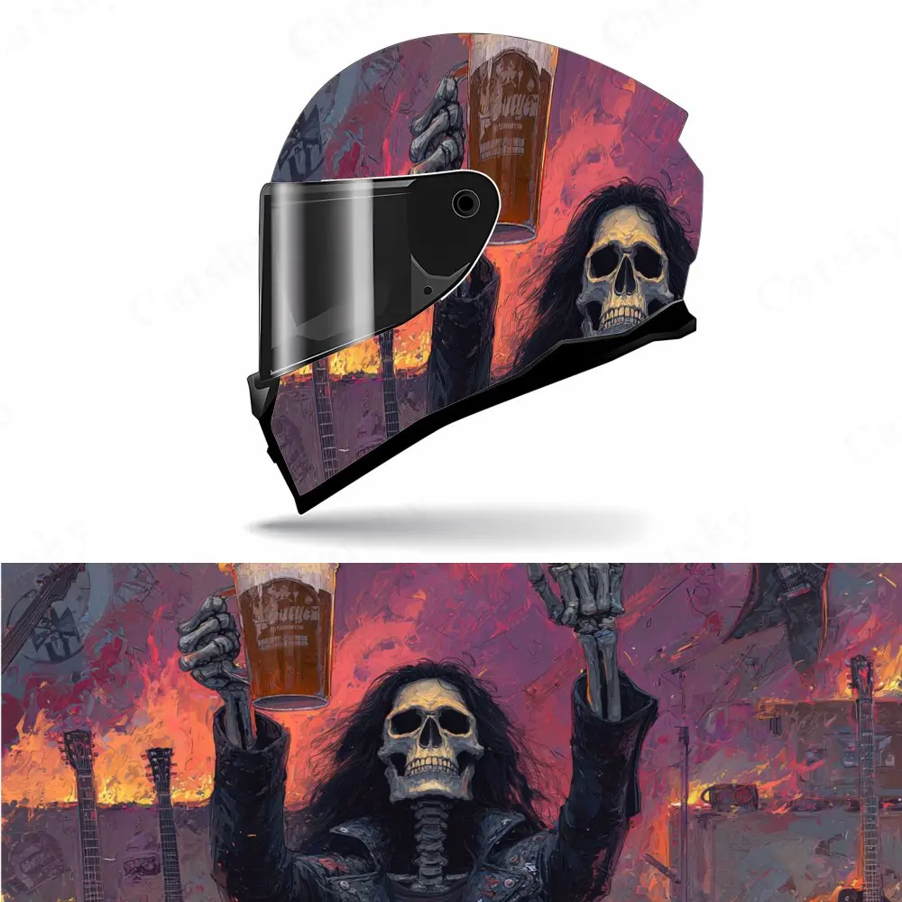 Skeleton Rock Musician & Beer Motorcycle Helmet Decal, Self-adhesive Waterproof Helmet Vinyl Wraps Sticker, Cool & Unique DIY Gr
Skeleton Rock Musician & Beer Motorcycle Helmet Decal, Self-adhesive Waterproof Helmet Vinyl Wraps Sticker, Cool & Unique DIY Gr
