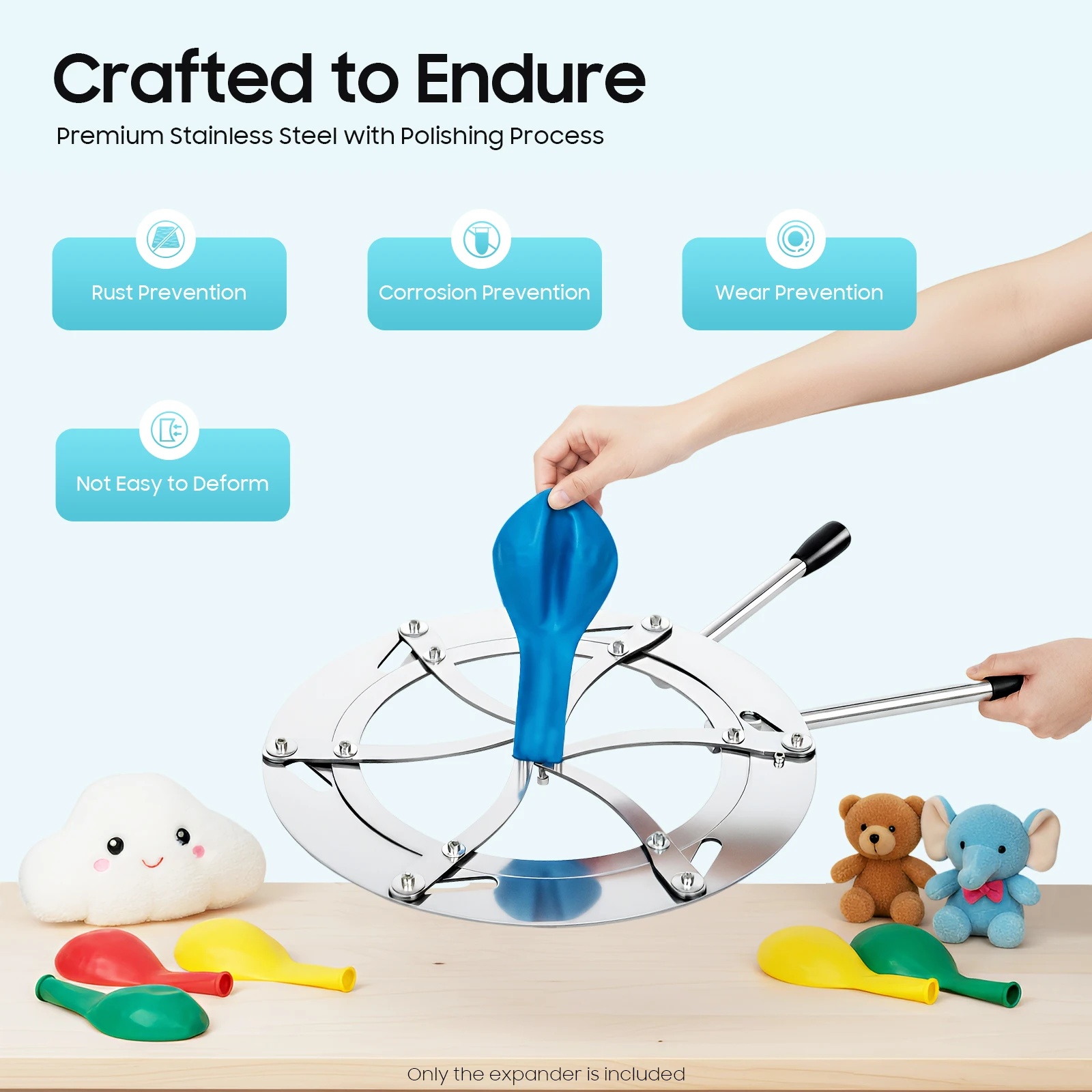 Stainless Steel Balloon Expander Tool Manual Balloon Expansion Pliers Portable Balloon Expander Tool for Children's Day Celebrations
Stainless Steel Balloon Expander Tool Manual Balloon Expansion Pliers Portable Balloon Expander Tool for Children's Day Celebrations