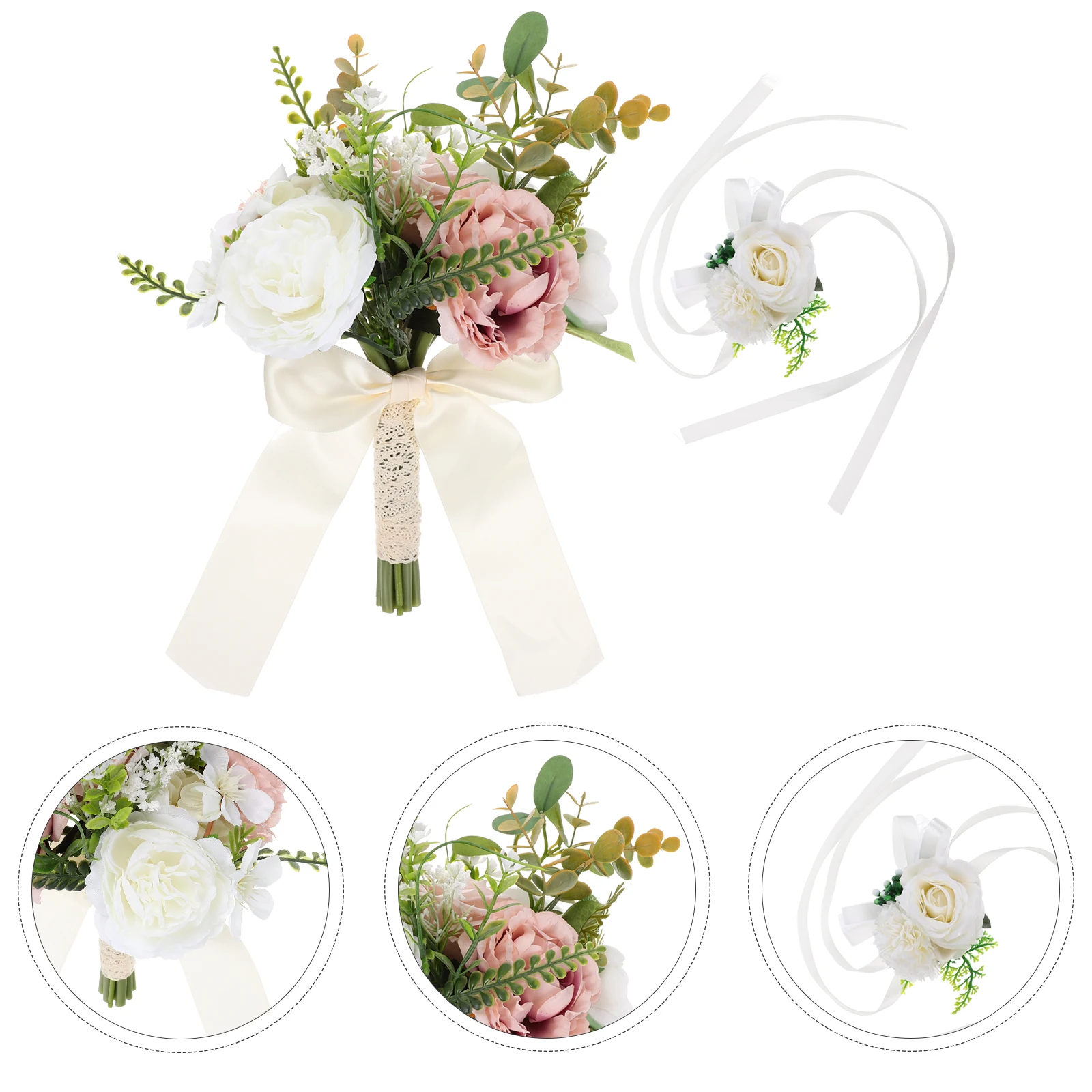 2pcs Artificial Flower Bouquet Bridal Wedding Silk Roses Lifelike Wristlet Corsage Valentine's Day Party Engagement
2pcs Artificial Flower Bouquet Bridal Wedding Silk Roses Lifelike Wristlet Corsage Valentine's Day Party Engagement