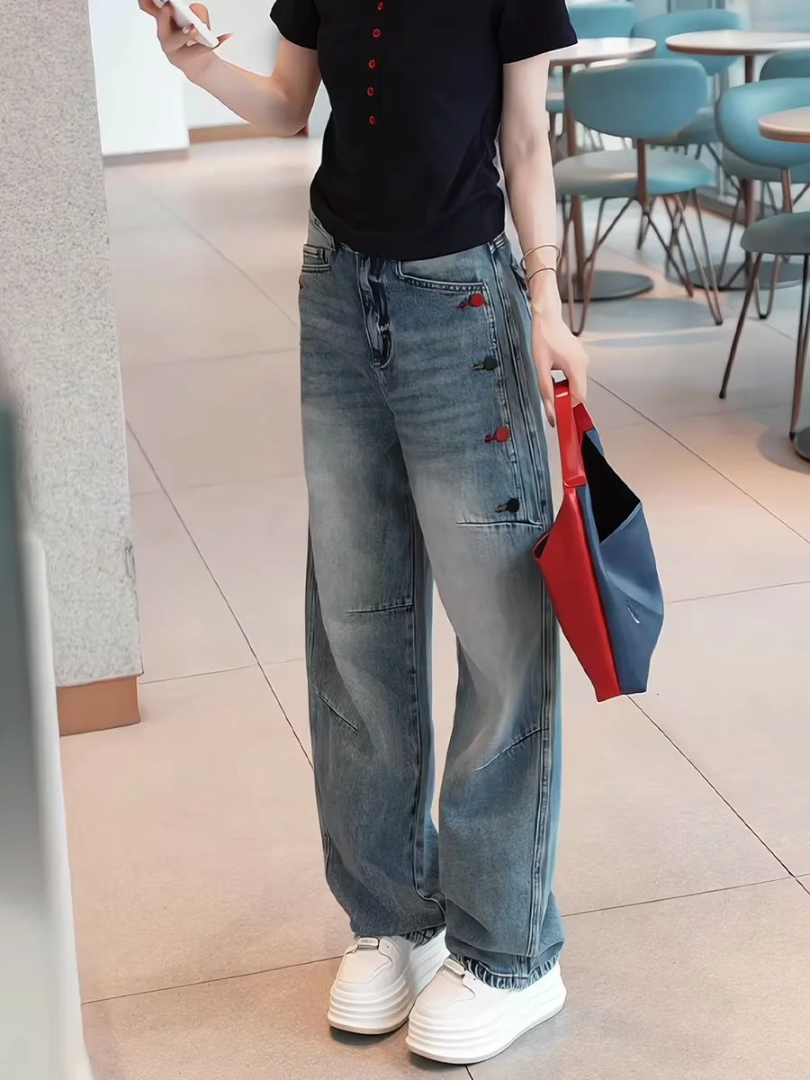 plus Size American Style Knife Jeans Women High Waist Loose Straight Leg Wide Leg Pants Summer Slimming Effect
plus Size American Style Knife Jeans Women High Waist Loose Straight Leg Wide Leg Pants Summer Slimming Effect