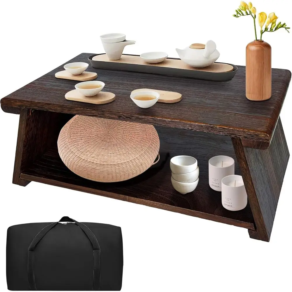 Set of 2 - 23x13.5 Inch Paulownia Wood Low Tables, Traditional Japanese Tatami Seating, Ideal for Meditation and Storage
Set of 2 - 23x13.5 Inch Paulownia Wood Low Tables, Traditional Japanese Tatami Seating, Ideal for Meditation and Storage