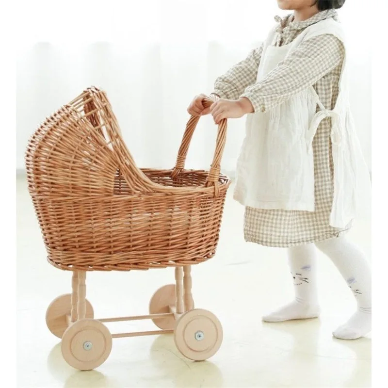 Ins Rattan Weave Stroller Toy Studio Photo Props Baby Doll Carriage Children's Room Decoration Play House Cart Pretend Play Toy
Ins Rattan Weave Stroller Toy Studio Photo Props Baby Doll Carriage Children's Room Decoration Play House Cart Pretend Play Toy