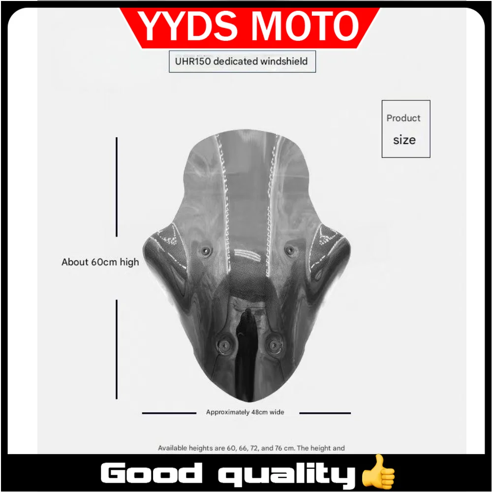 Suitable for Haojue UHR150 windshield modification, front windshield, rain shield, chest protector, transparent windshield
Suitable for Haojue UHR150 windshield modification, front windshield, rain shield, chest protector, transparent windshield