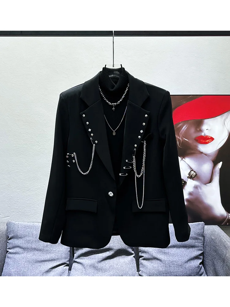 Мужской повседневный костюм Bla с цепочкой, модный уличный стиль, корейский дизайн, длинный рукав, свободный крой, модный, весна-осень
Мужской повседневный костюм Bla с цепочкой, модный уличный стиль, корейский дизайн, длинный рукав, свободный крой, модный, весна-осень