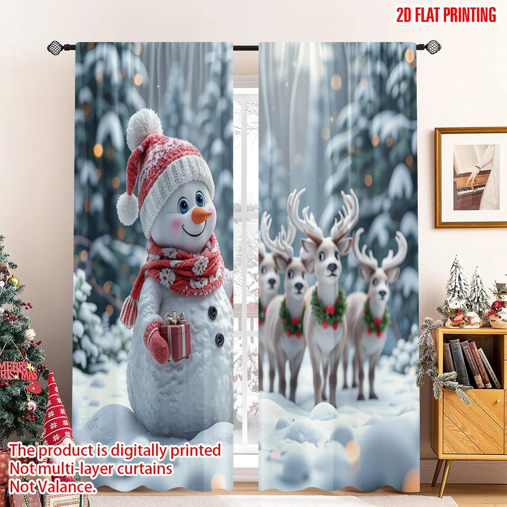 2pcs 2D flat printing Merry Christmas Curtains Snowman Christmas Winter Wonderland Reindeer Polyester Without Electricity Spring
2pcs 2D flat printing Merry Christmas Curtains Snowman Christmas Winter Wonderland Reindeer Polyester Without Electricity Spring