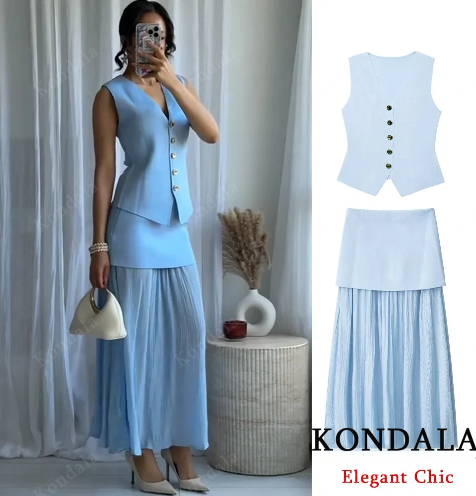 KONDALA Элегантный синий шикарный комплект с жилеткой и юбкой, женский романтический вязаный жилет на пуговицах или юбка 1920, весенне-осенняя модная праздничная юбка Se
KONDALA Элегантный синий шикарный комплект с жилеткой и юбкой, женский романтический вязаный жилет на пуговицах или юбка 1920, весенне-осенняя модная праздничная юбка Se