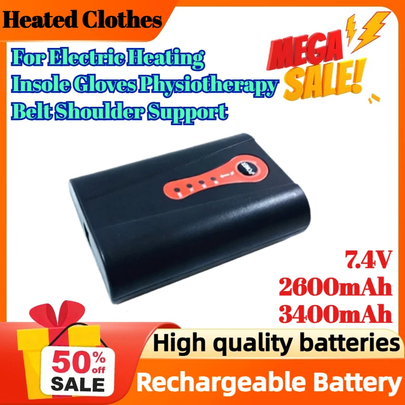 7.4V 2600mAh 3400mAh Heated Clothes Lithium Battery for Electric Heating Insole Gloves Physiotherapy Belt Shoulder Support
7.4V 2600mAh 3400mAh Heated Clothes Lithium Battery for Electric Heating Insole Gloves Physiotherapy Belt Shoulder Support