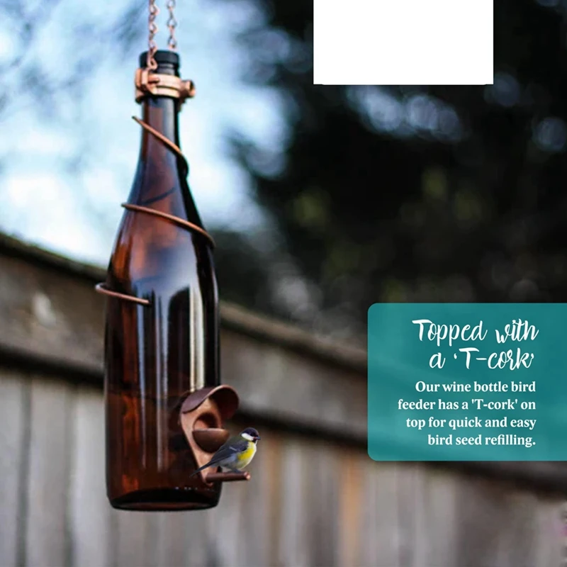 INW-0eWine Bottle Bird Feeders, Backyard Decor, Finch Feeder, Garden Decor for Outside, Bird Decor, Hanging Bird Feeder
INW-0eWine Bottle Bird Feeders, Backyard Decor, Finch Feeder, Garden Decor for Outside, Bird Decor, Hanging Bird Feeder