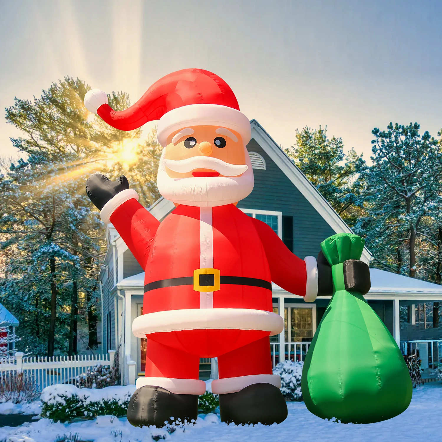 Коммерческий дисплей, гигантский 6-метровый надувной Санта-Клаус и зеленый подарочный пакет, украшение для двора, детская игровая площадка
Коммерческий дисплей, гигантский 6-метровый надувной Санта-Клаус и зеленый подарочный пакет, украшение для двора, детская игровая площадка