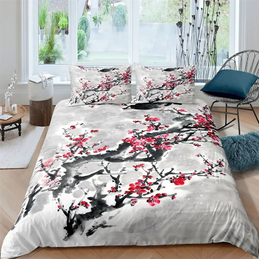 Flower Duvet Cover Cherry Blossoms Bedding Set With Pillowcase 2/3pcs Quilt Cover Home Textiles Floral Polyester Comforter Cover
Flower Duvet Cover Cherry Blossoms Bedding Set With Pillowcase 2/3pcs Quilt Cover Home Textiles Floral Polyester Comforter Cover