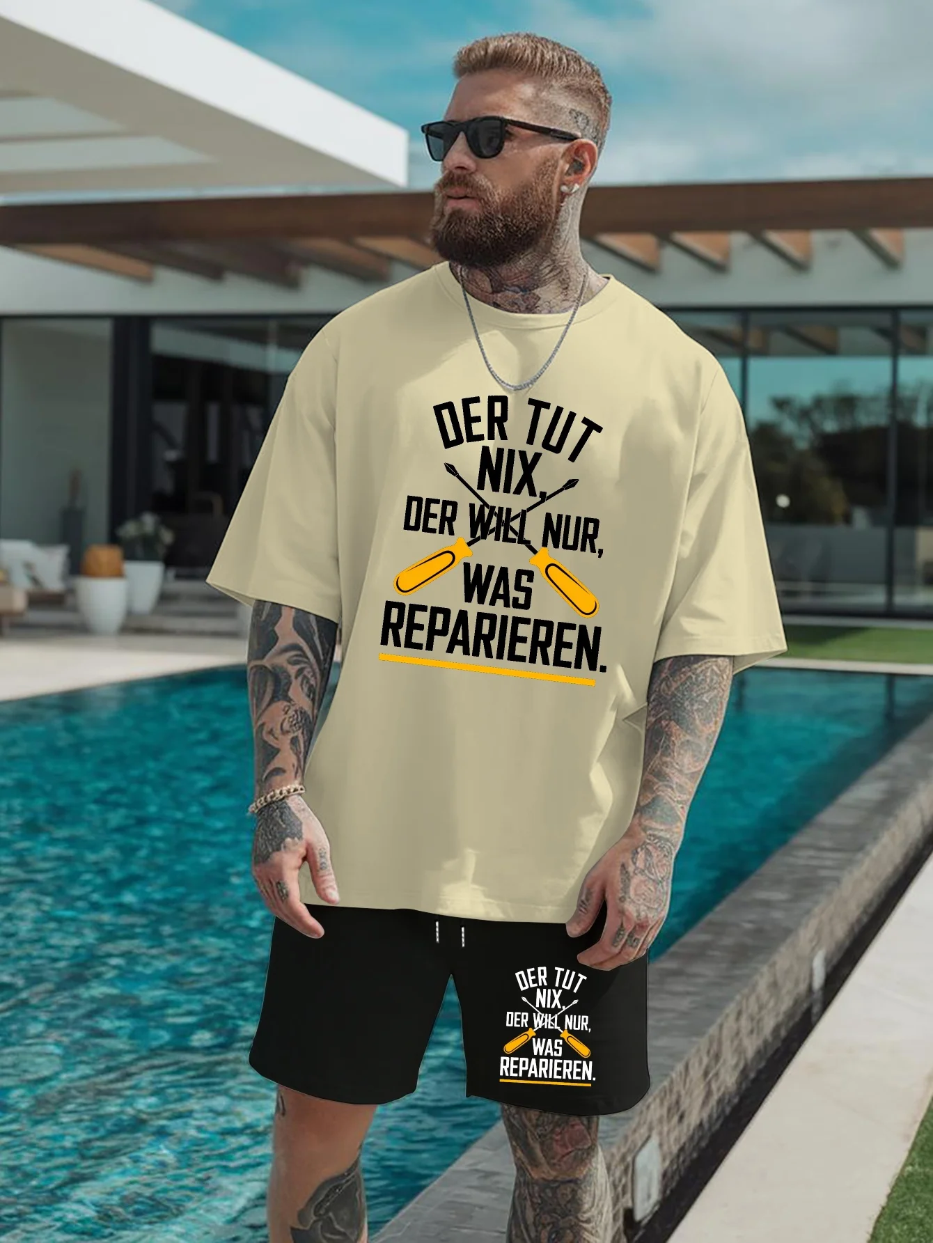 GELITAYIN The 2025 Summer New Men's Set Features A Casual And Fashionable Style With A Simple Letter Print Pattern. It Is Comfor
GELITAYIN The 2025 Summer New Men's Set Features A Casual And Fashionable Style With A Simple Letter Print Pattern. It Is Comfor