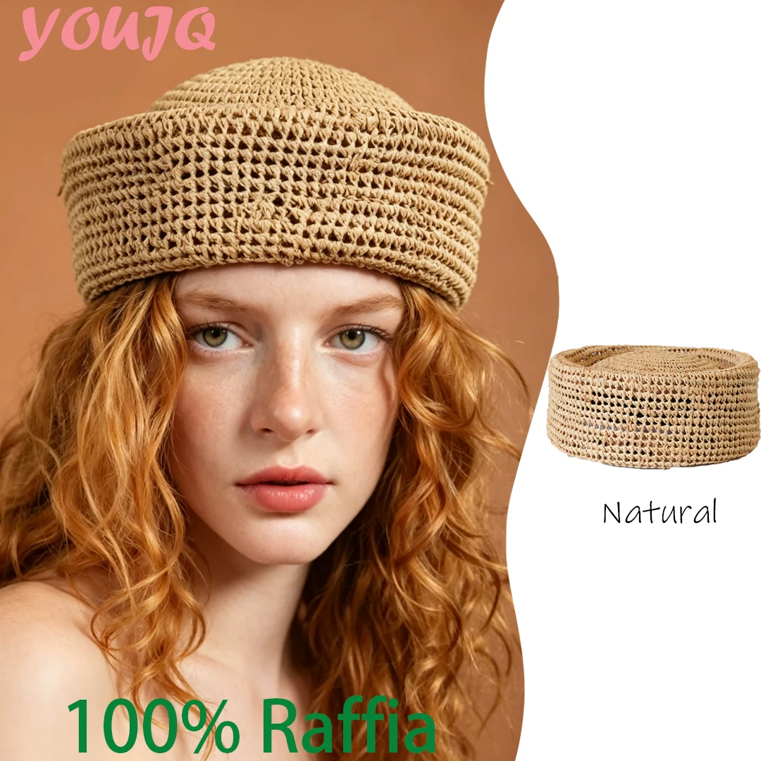 INS Blogger Raffia Berets Hats For Women Women French Hand Woven Sun Hat Concave Shape Flat Top Beach Church Derby Pillbox Caps
INS Blogger Raffia Berets Hats For Women Women French Hand Woven Sun Hat Concave Shape Flat Top Beach Church Derby Pillbox Caps