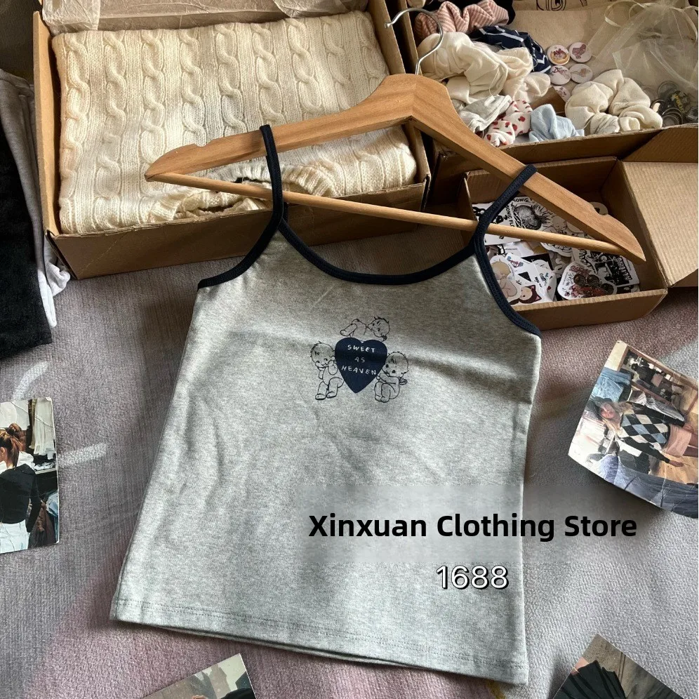 Retro American Heart Angel BM Strap Vest Women's Patchwork Collar Slimming Belly Button Sexy Girl Inner Wear Top
Retro American Heart Angel BM Strap Vest Women's Patchwork Collar Slimming Belly Button Sexy Girl Inner Wear Top