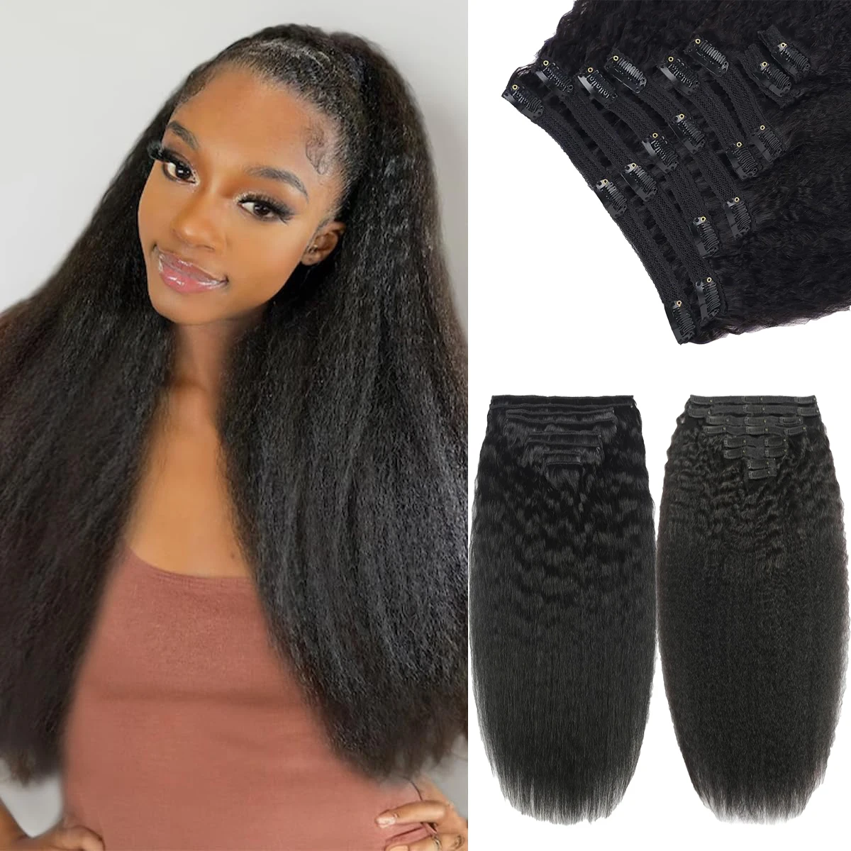 120G/8Pcs Kinky Straight Clip In Hair Extensions Cuticle Aligned 100% Unprocessed Human Hair Clip In Human Hair Extension Indian
120G/8Pcs Kinky Straight Clip In Hair Extensions Cuticle Aligned 100% Unprocessed Human Hair Clip In Human Hair Extension Indian