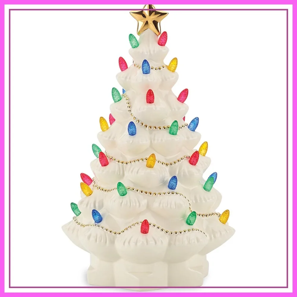 Light-Up Ceramic Christmas Tree Figurine, 8.82-Inch, Multicolor Bulbs, Holiday Decor, Battery Operated
Light-Up Ceramic Christmas Tree Figurine, 8.82-Inch, Multicolor Bulbs, Holiday Decor, Battery Operated