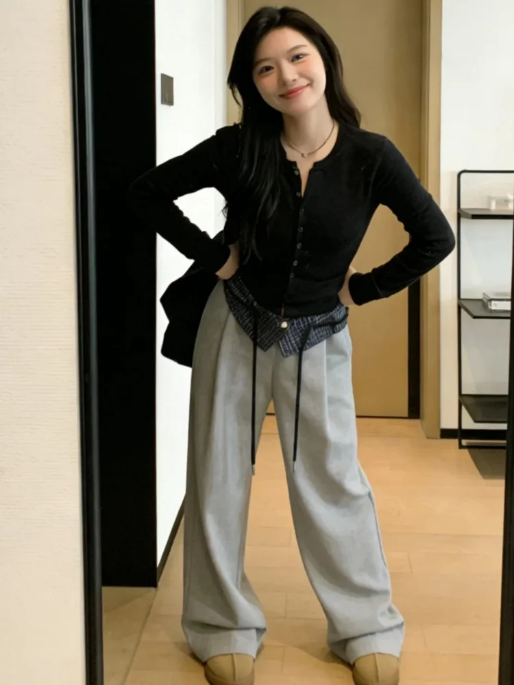 High Waist Straight Leg Drawstring Loose Pants Women's Summer Vintage Street White Grey Splicing Waist Design Drapey Wide Leg...
High Waist Straight Leg Drawstring Loose Pants Women's Summer Vintage Street White Grey Splicing Waist Design Drapey Wide Leg...