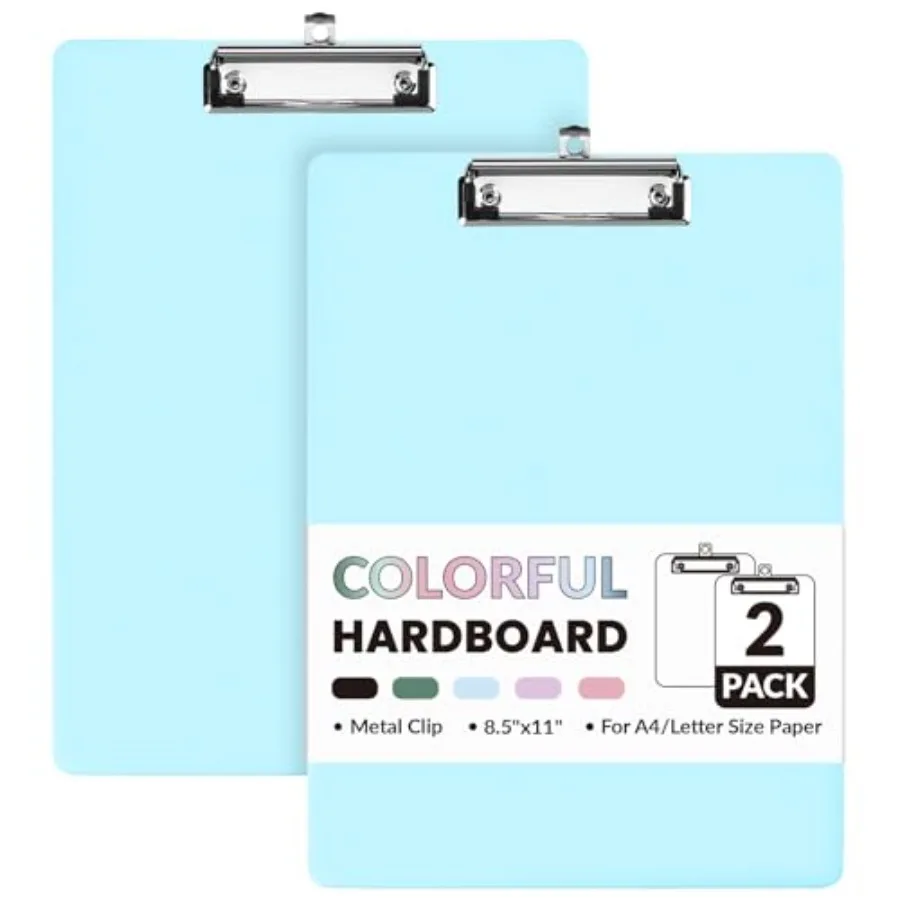 2 Pack Clipboard, Colored Cardboard, Hardboard Clip Boards 8.5 x 11, Clipboards with Low Profile Clip, Cute A4/Letter Size Pape
2 Pack Clipboard, Colored Cardboard, Hardboard Clip Boards 8.5 x 11, Clipboards with Low Profile Clip, Cute A4/Letter Size Pape