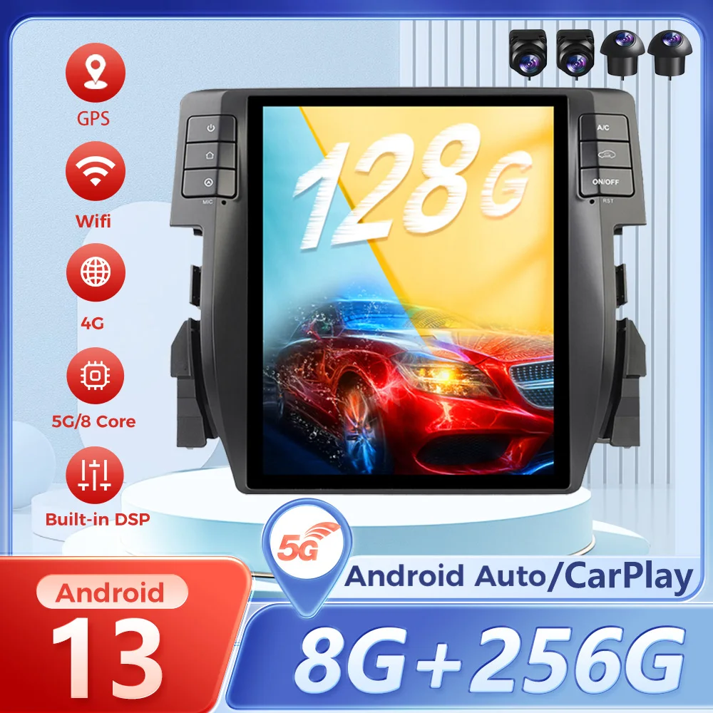 Qualcomm Android 13 Multimedia Video For Honda Civic 2016 2017 2018 2019 IPS GPS Navigation Car Radio Receiver Upgrade Head Unit
Qualcomm Android 13 Multimedia Video For Honda Civic 2016 2017 2018 2019 IPS GPS Navigation Car Radio Receiver Upgrade Head Unit