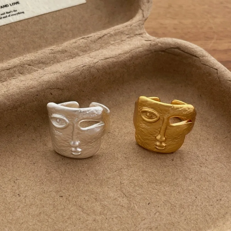 Minar Exaggerated Metallic Irregular Square Face Mask Open Adjustable Cocktail Ring for Women 14K Real Gold Silver Copper Alloy
Minar Exaggerated Metallic Irregular Square Face Mask Open Adjustable Cocktail Ring for Women 14K Real Gold Silver Copper Alloy
