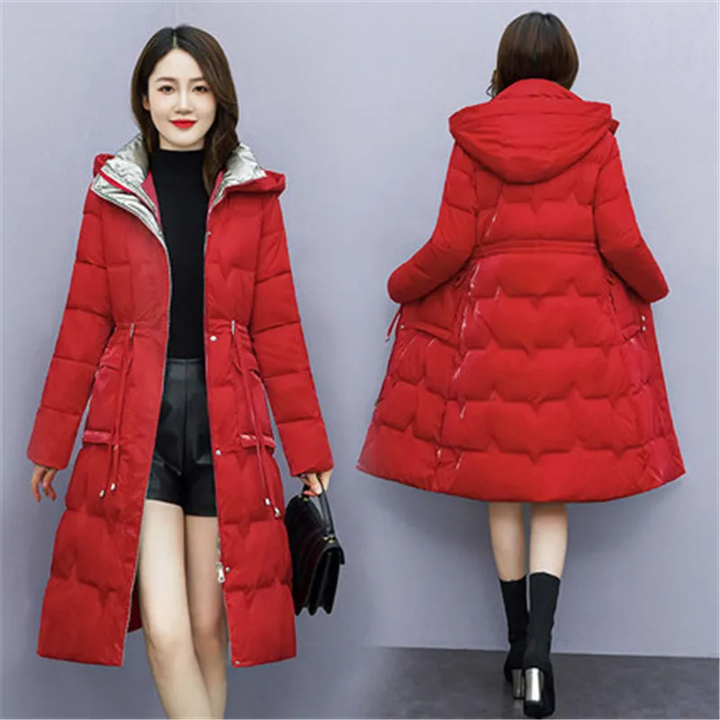 New Fashion Warm Winter Jacket Women Clothes Long Hooded Parkas Drawstring Bright Down Cotton Padded Jacket Coat A1076
New Fashion Warm Winter Jacket Women Clothes Long Hooded Parkas Drawstring Bright Down Cotton Padded Jacket Coat A1076