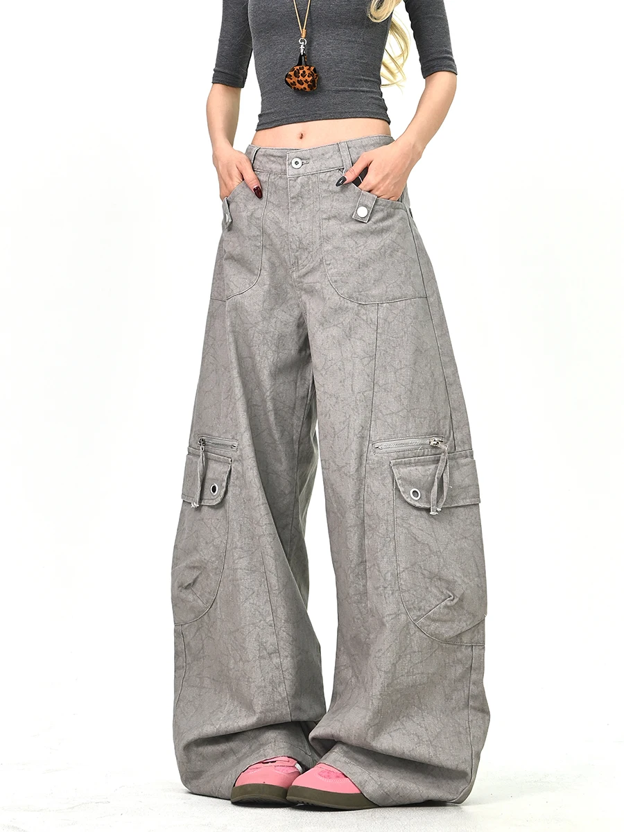 Свободные женские повседневные брюки в корейском уличном стиле, весна 2026, длинные брюки в пол, модные широкие брюки с множеством карманов
Свободные женские повседневные брюки в корейском уличном стиле, весна 2026, длинные брюки в пол, модные широкие брюки с множеством карманов
