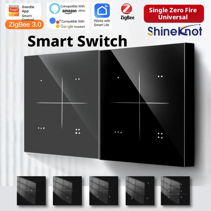 Shineknot Tuya Zigbee 3.0 Smart Light Switch 1/2/3/4 Gang Touch Panel Glass Wall Switch Works With Alexa Google Home Smart Home
Shineknot Tuya Zigbee 3.0 Smart Light Switch 1/2/3/4 Gang Touch Panel Glass Wall Switch Works With Alexa Google Home Smart Home