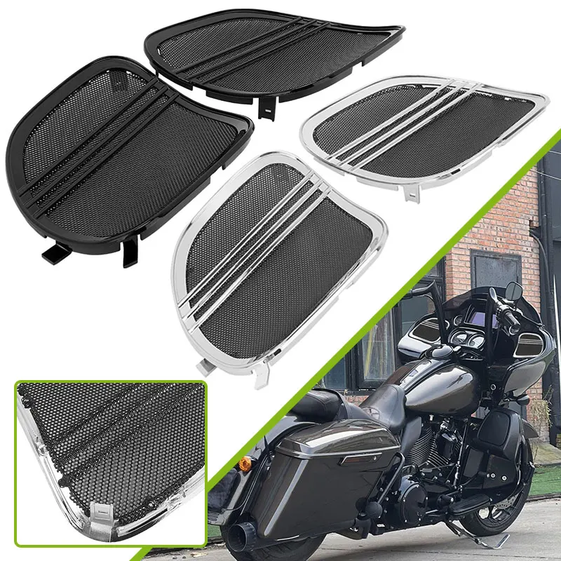 Motorcycle Trim Mesh Tri-Line Speaker Cover Grills Black Chrome For Harley Touring Road Glide Limited Special 2015-UP
Motorcycle Trim Mesh Tri-Line Speaker Cover Grills Black Chrome For Harley Touring Road Glide Limited Special 2015-UP